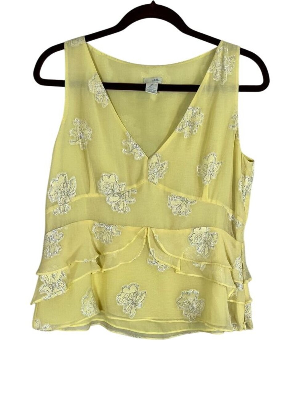 Colorful Silk Metallic Floral Top 12 Feminine Cottage Preppy Resort Euro Chic